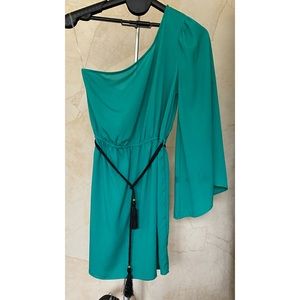 Green One Shoulder Dress
